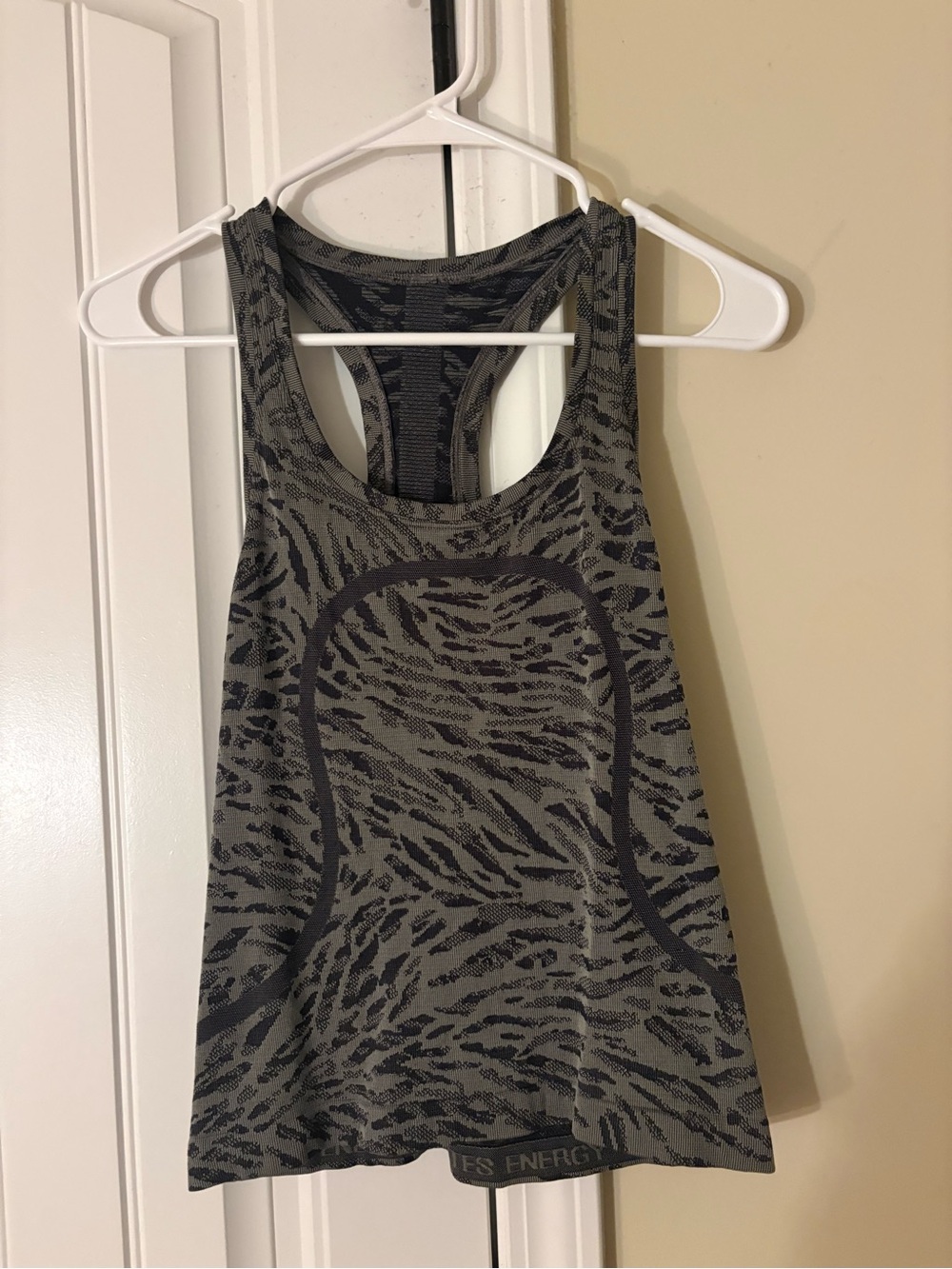lululemon athletica Gray and Black Zebra-Print Racerback Tank